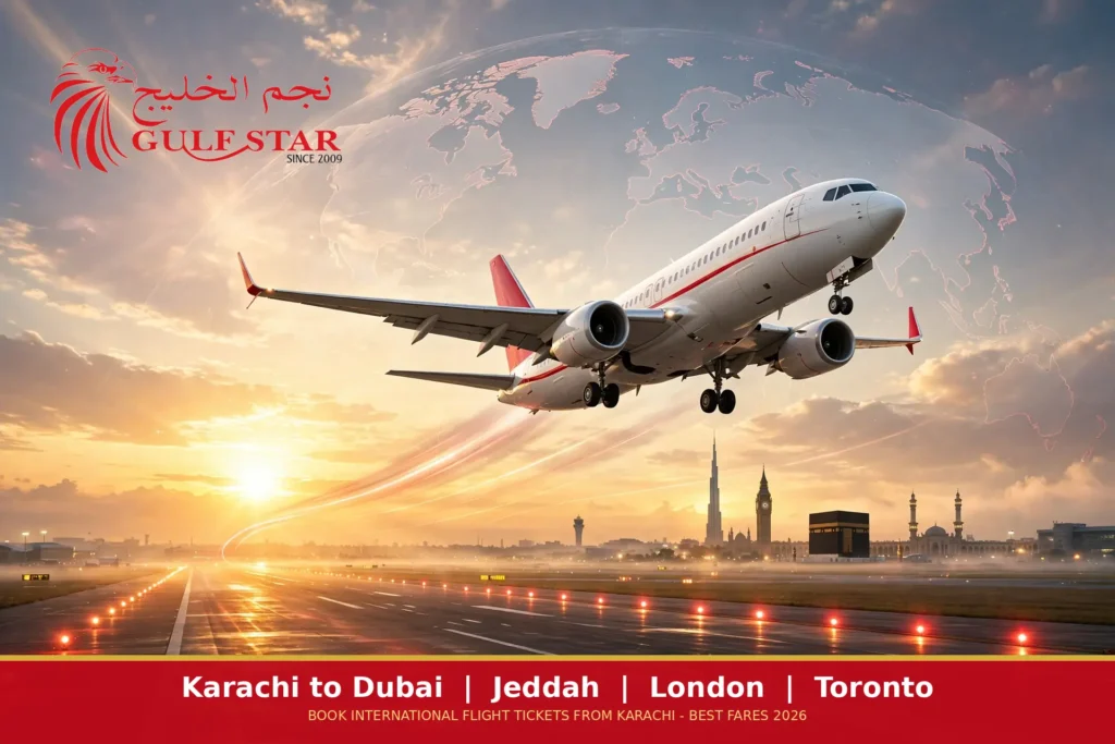 Gulf Star - Book International Flight Tickets from Karachi to Dubai Jeddah London Toronto